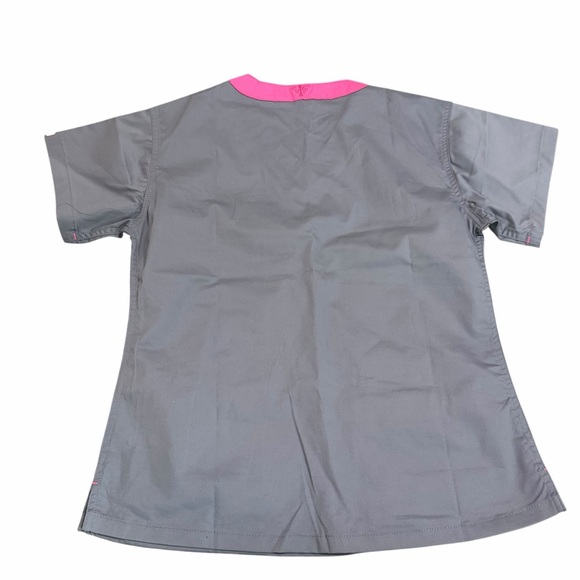 NWT Med Couture Scrub Set | Grey/Pink | 3 Pocket Top (XXS) & Scrub Pants (XSP) - Picture 6 of 12